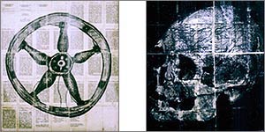 mike saijo. skull and wheel. 2003